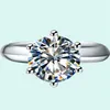 Bagues de cluster Test visuel positif 3CT 9 0mm D-E Bague de diamant Moissanite cultivée en laboratoire 925 Sterling Silver Engagement Femme1221p