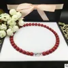 10mm coral red pearl fritter necklace deep sea natural shell shell beads necklace send mother 925 silver buckle shone necklace bo249g