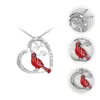 Pendentif Colliers 1pc Collier en forme de coeur exquis Cardinal Bird Bijoux Cou Decor241H