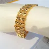 Mannen en vrouwen 24K 24CT geel fijn goud gelaagde BREED Euro Curb Link armband 26gram DAMES S736243z