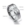 8mm Zircon Classic Men Ring 100% Tungsten Carbide Facetterade bröllopsband Herrsmycken Anillos Para Hombres Pierscienie2805