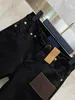 Jeans da donna firmati Fashion Design Patchwork in pelle a vita alta Donna Colore nero Streetwear Pantaloni in denim casual larghi 75CG