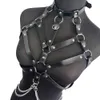 sex toys for couples Bdsm New Sexy Women Pu Leather Lingerie Bra Adjustable Neck Gothic Chain Belt Garter Belts