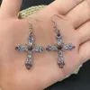 Stud Earrings Bohemian Style Sparkling Colorful Jesus Cross Personalized Fashion Pendant Necklaces Festival Jewelry Wholesale