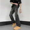 Jeans da uomo 2023 Retro Distressed Strappato Hole Pantaloni da uomo a vita alta larghi a gamba larga in denim Streetwear INS Pantaloni casual letterari