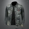 Men's Jackets Spring Autumn High Quality Denim Jacket Men Vintage Zip-Up Upscale Lapel