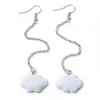 Dangle Oorbellen Leuke Eenvoudige Wolk Met Ketting Korea-stijl Wit Bungelend Voor Dames 2023