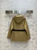디자이너 패션 가을 단색 포켓 포켓 Zip Jacket 벨트 여자 긴 소매 느슨한 캐주얼 스트레이트 코트