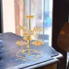 Candle Holders Decorative Candleholder Ghee Lamp Lantern Centerpieces Weddings Metal Candlestick Golden