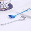 Heart Design Spoons Stainless Steel Mixing Scoop Coffee Spoon Dessert Sugar Stirring Spoons Teaspoon Christmas Wedding Gifts Q607