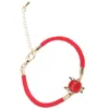 Charm Bracelets Red The Year Dragon Gift Weave Braided Alloy Zodiac Student