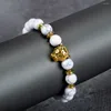 Strand GEITERI White Turquoise Leopard Beads Bracelets For Women Men Alloy Natural Stone Animal Bangles Fashion Jewelry Party Gift 2023