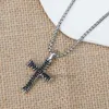 95% Off Necklace Zircon fashion Men Box Chain Luxury Designer Vintage Unisex Cross Pendant Inlaid Black Necklaces Fashion Punk Jewelry Gift Y92G