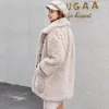 Manteau d'hiver en fourrure pour femmes, veste en peluche rose, vêtements d'extérieur pour dames, bouton en fausse corne Rex, moelleux, 2023