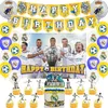 Bakgrundsmaterial Real Madrid Football Birthday Decoration Latex Balloon Foil Balloon Party Backdrop Banner Cake Topper Baby Shower YQ231003