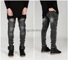 Mäns jeans streetwear mens rippade cyklist jeans homme herrar mode motorcykel smal fit svart vit blå moto denim pants joggers mager menl231003