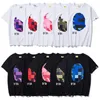 المصمم رجال Tshirt T قمصان القرش السحاب مزيف مع نمط Ape t Shirt Tees Colorful Women T-Shirt Tie Tie Dye Shirt Shirt Slots Cloeve