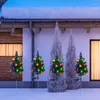 Solar Christmas Decorations 2PCS Stake światła świąteczne na zewnątrz IP65 Wodoodporna ścieżka LED LED dla dla
