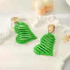 Dangle Earrings Creative Design Hollow Out Green Spray Paint Love Heart Drop for Women 2023ファッションパーティーイヤリングレディースジュエリーギフト