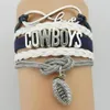 Meerlaagse Cowboys Letter Infinity Voetbalteam Gevlochten Armband Sportarmband Nieuw 1257Y