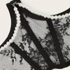 Cintos Mulher Lace Padrão Corset Bustier Cintura Treinamento Cinto Espartilhos Com Corrente De Pérola