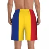 Herren-Shorts, Herren-Badebekleidung, Badehose, Flagge von Rumänien, Strandbrett, Schwimmen, Badeanzüge, Laufen, Sport, Surfen