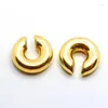 Boucles d'oreilles créoles 1 paire en acier inoxydable surdimensionné gros cercle rond boucle d'oreille pour femmes couleur or C forme oreille Stud fête bijoux cadeau