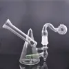 Mini colorido vidro grosso Dab Rig Bongs Hookah Inline Perc Tubulações de água com Banger Nail Oil Burner Pipe Dome e Nail