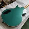 Op voorraad Wylde Audio Odin Grail Gangreen Metallic Groen Zwart Bullseye Elektrische Gitaar Mahonie Body Grote Blok Inleg China EMG Pickups Gouden Hardware