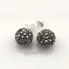 10mm Hematite Disco Balls Rhinestone Earring Studs For Valentine Holiday 20 Pairs Whole 3303