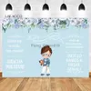 Background Material Laeacco My First Communion Photography Backdrop Watercolor Flower Cross Cartoon Boy Girls Baptism Portrait Customized Background YQ231003