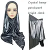 Ethnic Clothing Head Cover Saree Women Wrap Crystal Soft Breathable Versatile Casual Patchwork Hijabs For Woman Khimar Kaftan Niqab