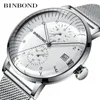 Zegarek binbond marka męska data biznes swobodny kwarc Watch Fashion Military Sport Chronograph WristWatch Waterproof Man Calendar