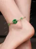 Anklets antik gan qing jade anklet grön dongling fotkedja cloisonne tillbehör ornament 2023 kvinnlig