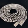 brand fashion woman Moissanite Lock Cuban Link Chain Hip Hop Necklace 8mm Width Gold Miami Shine Stainless Steel 925 Silver