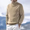 Maglioni da uomo autunno e inverno grande collo alto solido caldo lungo uomo trench giacche leggere di lana per