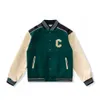 2023 Designer Mens Jacket Coats Flight Jacke Baseball Uniform Letter C Embroidery Pu Leather Women Loose Wool Cardigan Coat Fashion Men's Outerwear