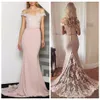 2023 off axel Slim Mermaid Bridesmaids klänningar spetsar applikationer plus storlek formell piga av hedersklänningar anpassade online vestidos de brudmaids klänning