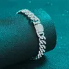 Marca de moda mulher pulseira cubana link correntes moissanite atacado puro 925 prata esterlina jóias iced out miami corrente