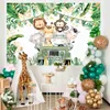 Background Material Jungle Animal Background Wild One Birthday Party Decoration Kids Woodland Animal Safari Party Baby Shower Green Forest Backdrop YQ231003