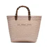 Соломенная сумка соломенная сумка 2021 Новая ретро -ретро, овощная корзина с ванной комнатой, бамбуковая узел, портативный пляжный пакет, Bolsa de Playa 240407
