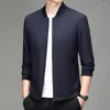 Men's Jackets 2023 Autumn Stand Collar Jacket Business Casual Zipper Thin