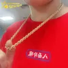 marka moda kobieta niestandardowa biżuteria 6 mm 18K Real Solid Gold Cuban Cain Diamond Rope Hip Hop Naszyjnik