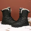 Bottes 2023 Chaussures d'alpinisme en plein air en coton pour hommes d'hiver en cachemire et cuir chaud épais confortable cheville neige