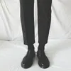 Scarpe eleganti Formali Casual Business Pelle nera Testa grande Stile coreano Stivali con punta tonda Abito bello da uomo Spr