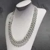 brand fashion woman Kibo Hip Hop Jewelry 18mm 925 Silver Vvs Baguette Moissanite Diamond Cuban Link Chain
