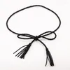 Cinture da donna corda cintura in stile cinese intrecciata intrecciata intrecciata sottile nodo femminile decorato in vita casual 135-175 cm
