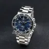 45.5mm Aquis 01 774 7743 4155-07 8 24 05Peb VK Kuvars Kronograf Erkekler İzle Mavi Çelik Bilezik Seramik Çerçeve Kısıtlama Yeni Saatler TimezoneWatch Z02A