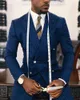 Men's Suits Grey Mens Pants Stripe Blazer Slim Fit Wedding Male Groom Tuxedos Prom (Jacket Pants)2Pcs Costume Homme Ternos