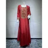エスニック服アバヤゴールドシルク刺繍スパンコン中東イスラム教徒のローブドレスベスティドスムスルマンカラーローザヒジャーブ